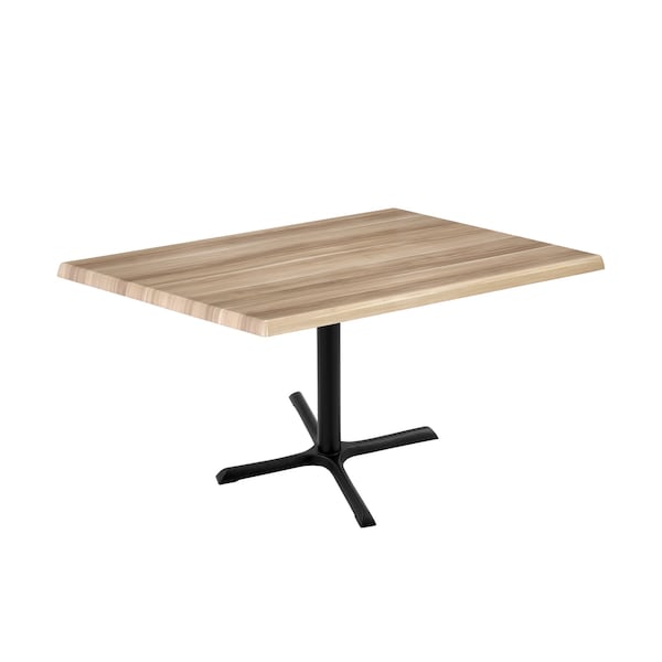 30" Tall OD211 Black Table Base 30" x 30" Foot 30" x 48" Natural Top by the HollBar Stool Co.